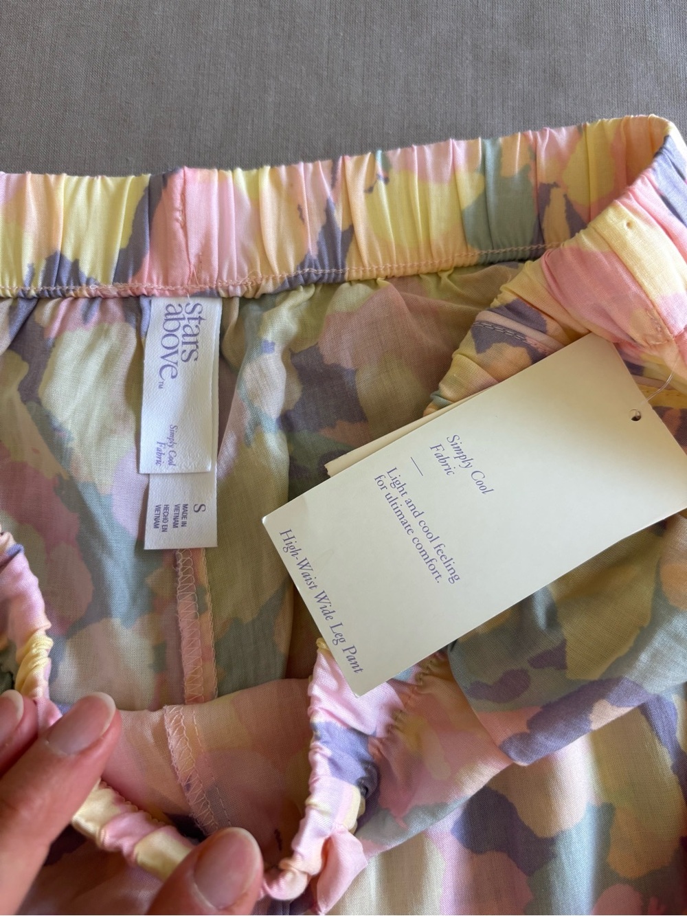 Stars Above Abstract Pink Lavender Pastel Pajama Set Lyocell Lounge Feminine S - Picture 10 of 13